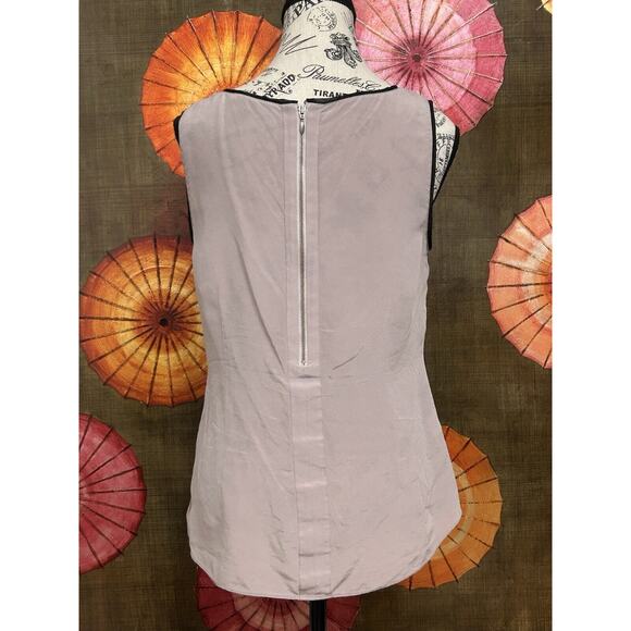 Halogen 100%Silk Sleeveless Blouse Zipper Back Work Office Luxe Sz M - Picture 3 of 6